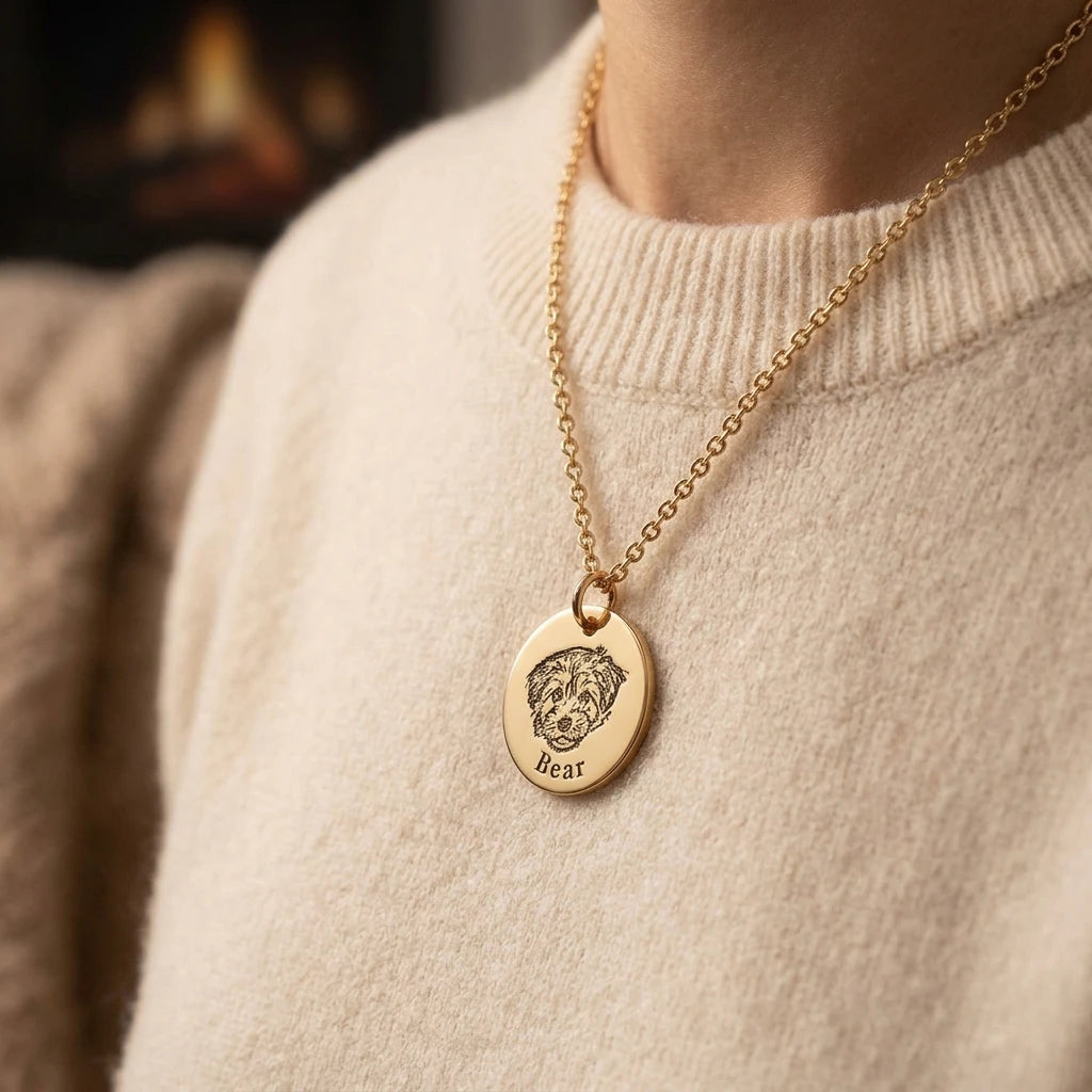Pet engraving necklace